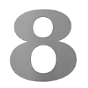 Kuty produkt "8" 185mm, hr.3mm, AISI 316